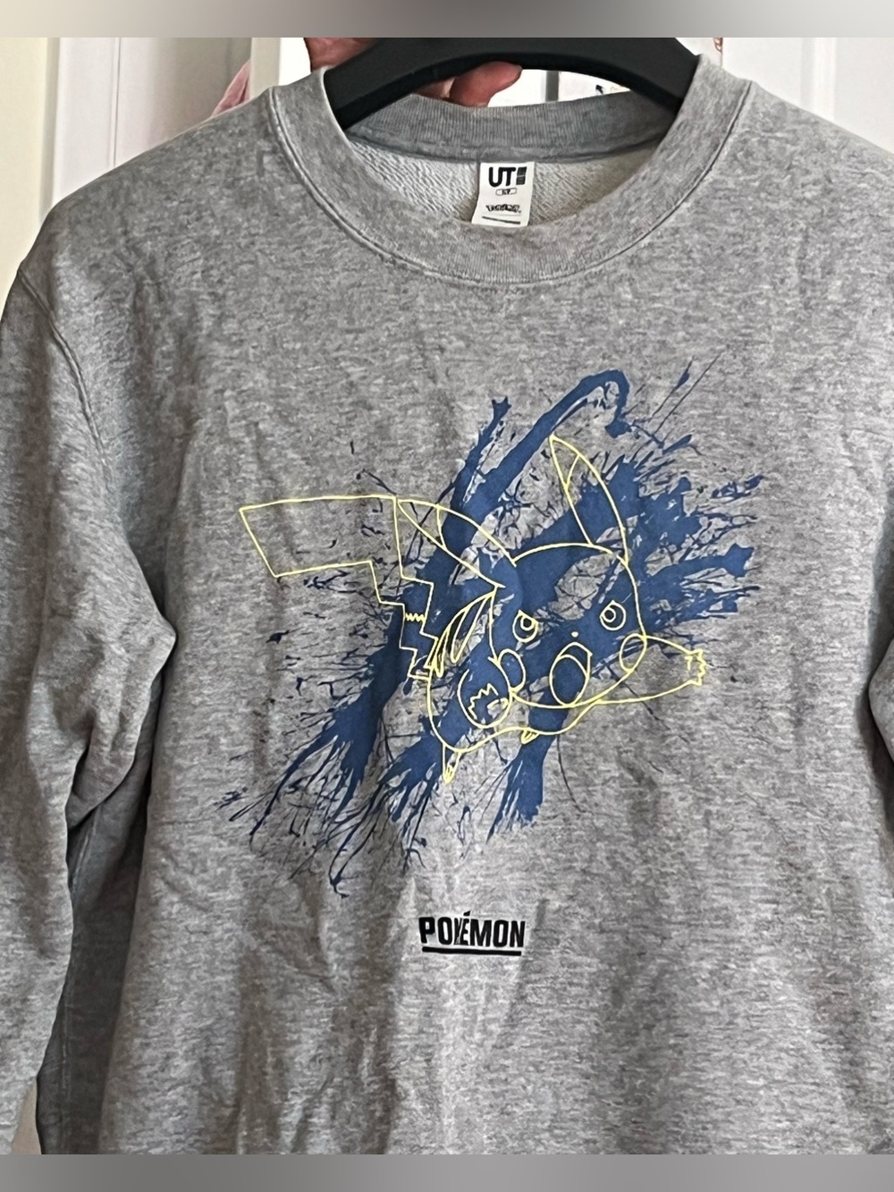 UNIQLO UT Pokémon “Pikachu” Light Grey Cotton Crewneck Sweatshirt